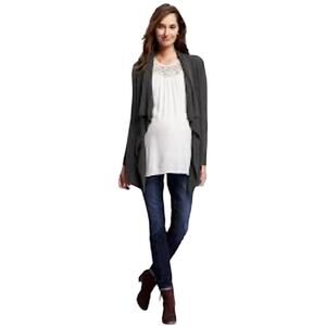 Old navy maternity open front waterfall cardigan sweater charcoal gray small